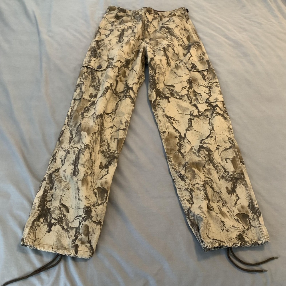 Liberty Cargo Pants Mens 29x30 Beige Camouflage Canvas Adjustable‎ Waist Hunting
